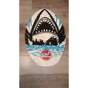 ZL Skimboard Unisex 30in White Good Shark Graphic Wood Beach Surf Board